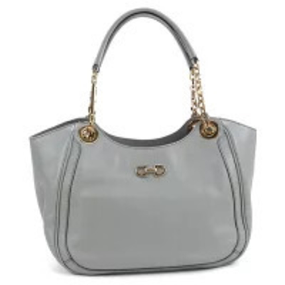 Salvatore Ferragamo Handbag Gancini Chain Gray Bag